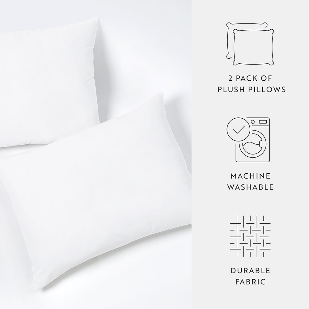 Ergonomic Memory Foam Plush Bed Pillows 2-Pack For All Sleep Styles - Back, Side and Stomach Sleepers - in King Size - Decorative Throw Pillow Cushion for Sofa & Bed Detail