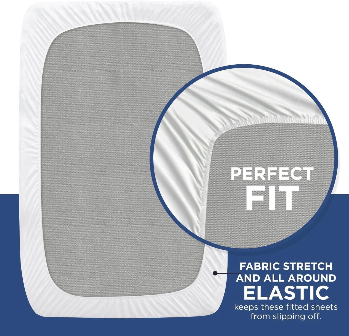 Premium Egyptian Cotton 2 Pack Fitted Hospital Bed Sheets with Elastic All Around for a Perfect Fit - Cotton Rich Soft Knitted Jersey Sheet, ... - Premium Ultra-Soft Pillowcase Pair for Sleeping Detail