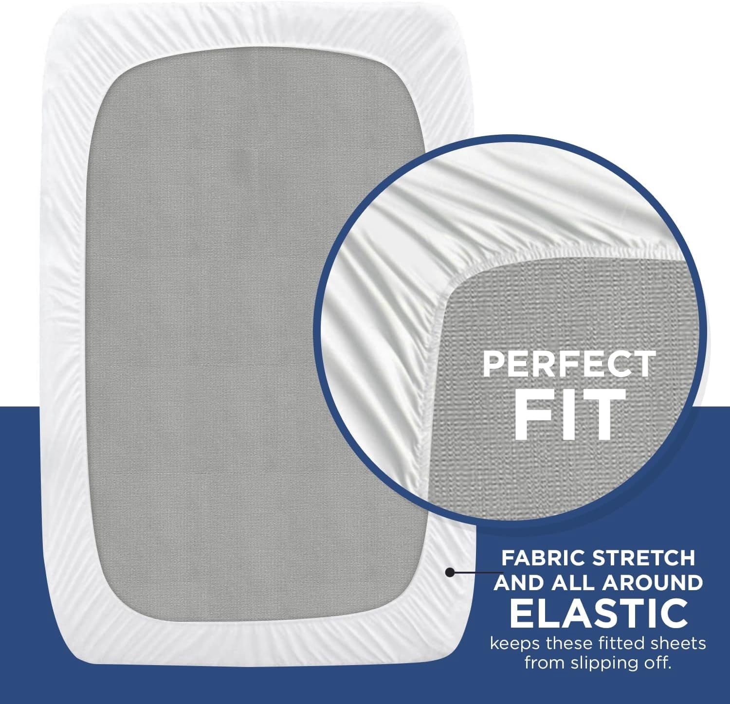 Premium Egyptian Cotton 2 Pack Fitted Hospital Bed Sheets with Elastic All Around for a Perfect Fit - Cotton Rich Soft Knitted Jersey Sheet, ... - Premium Ultra-Soft Pillowcase Pair for Sleeping Detail