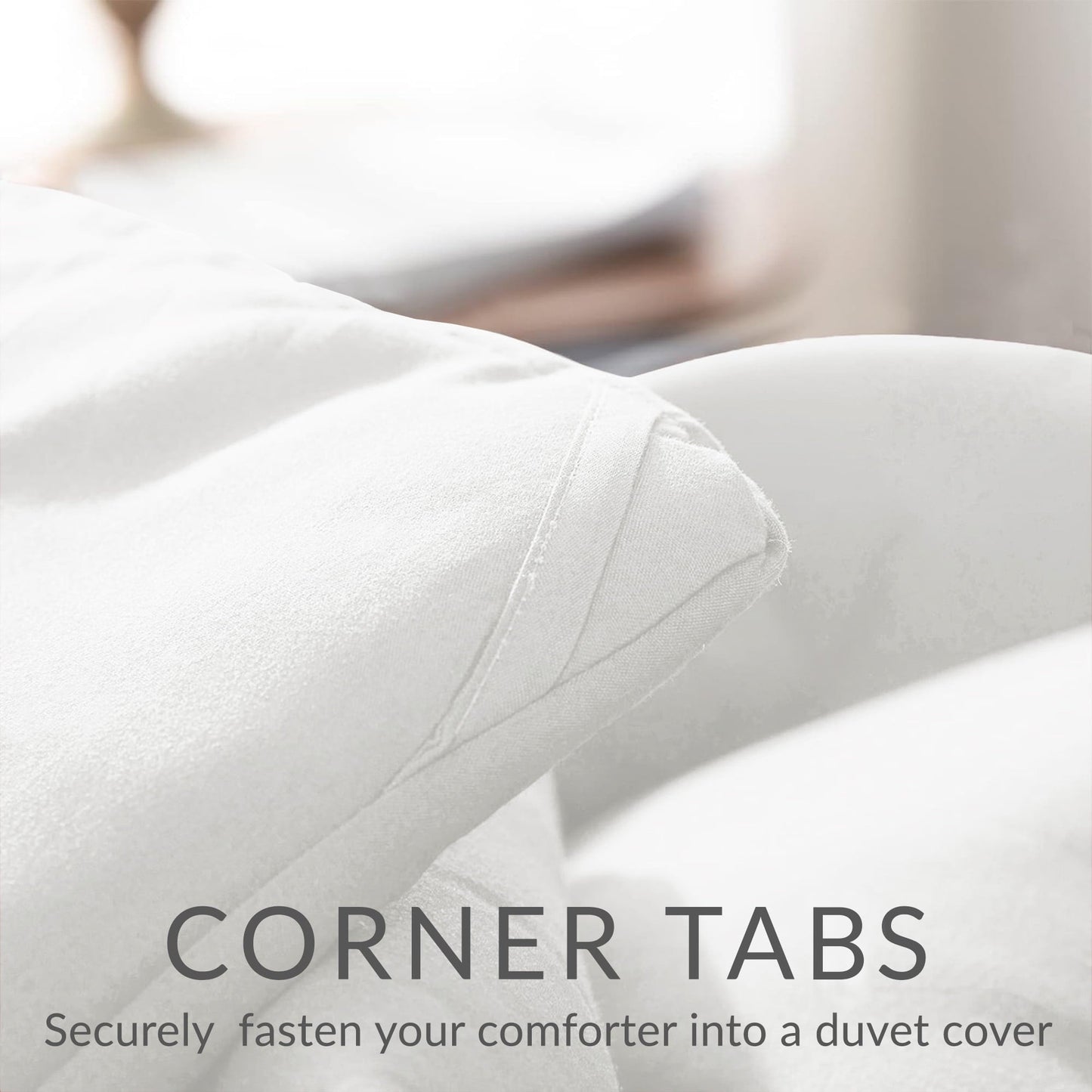 Heavyweight Warmth Queen Comforter Set White, 3-Piece Solid Comforter Duvet Insert with Corner Tabs, Lightweight Bedding Down Alternativ... - Hypoallergenic Ultra-Fluffy Quilt for Winter Detail