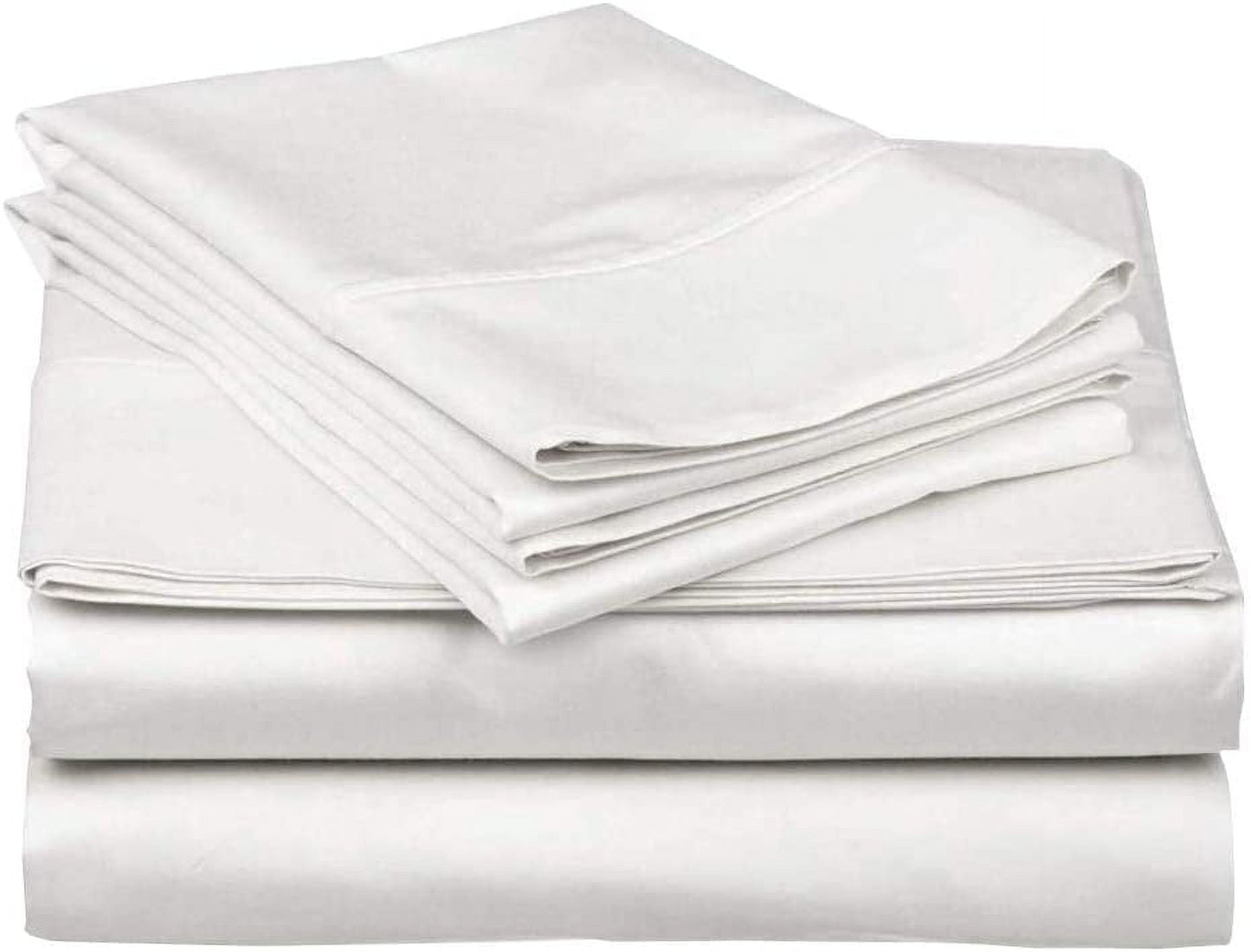 Breathable Luxury 100% Cotton Hospital Bedsheets Set - 1 Flat Sheet, 1 Fitted Sheet (10" Inch) Deep Pocket, 1 Pillowcase, Best & Comfor... - Premium Ultra-Soft Pillowcase Pair for Sleeping Detail