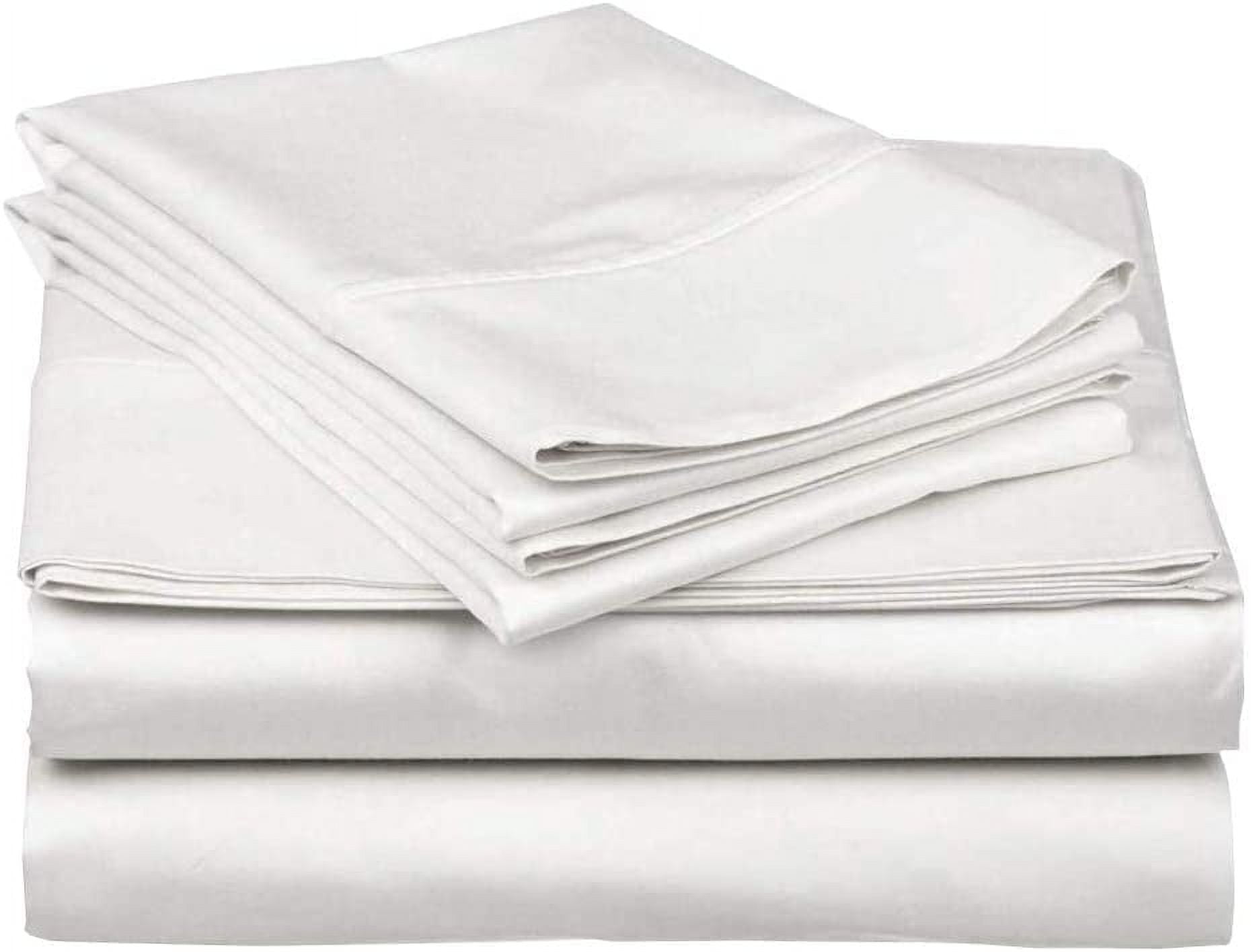Breathable Luxury 100% Cotton Hospital Bedsheets Set - 1 Flat Sheet, 1 Fitted Sheet (10" Inch) Deep Pocket, 1 Pillowcase, Best & Comfor... - Premium Ultra-Soft Pillowcase Pair for Sleeping Detail