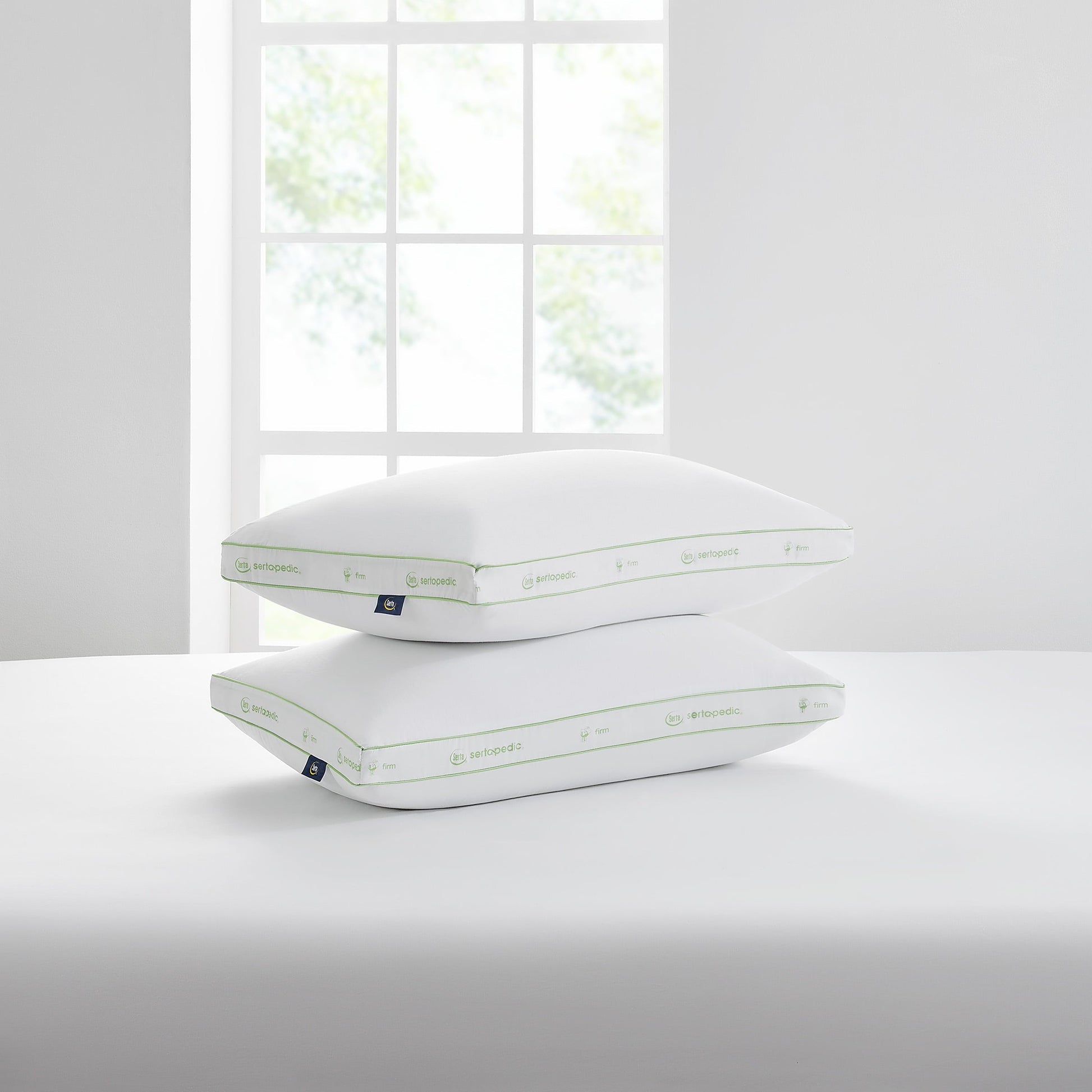 Hotel Collection Firm Bed Pillow, Standard/Queen, 2 Pack - Ergonomic Memory Foam Pillow for Neck Pain Support Detail