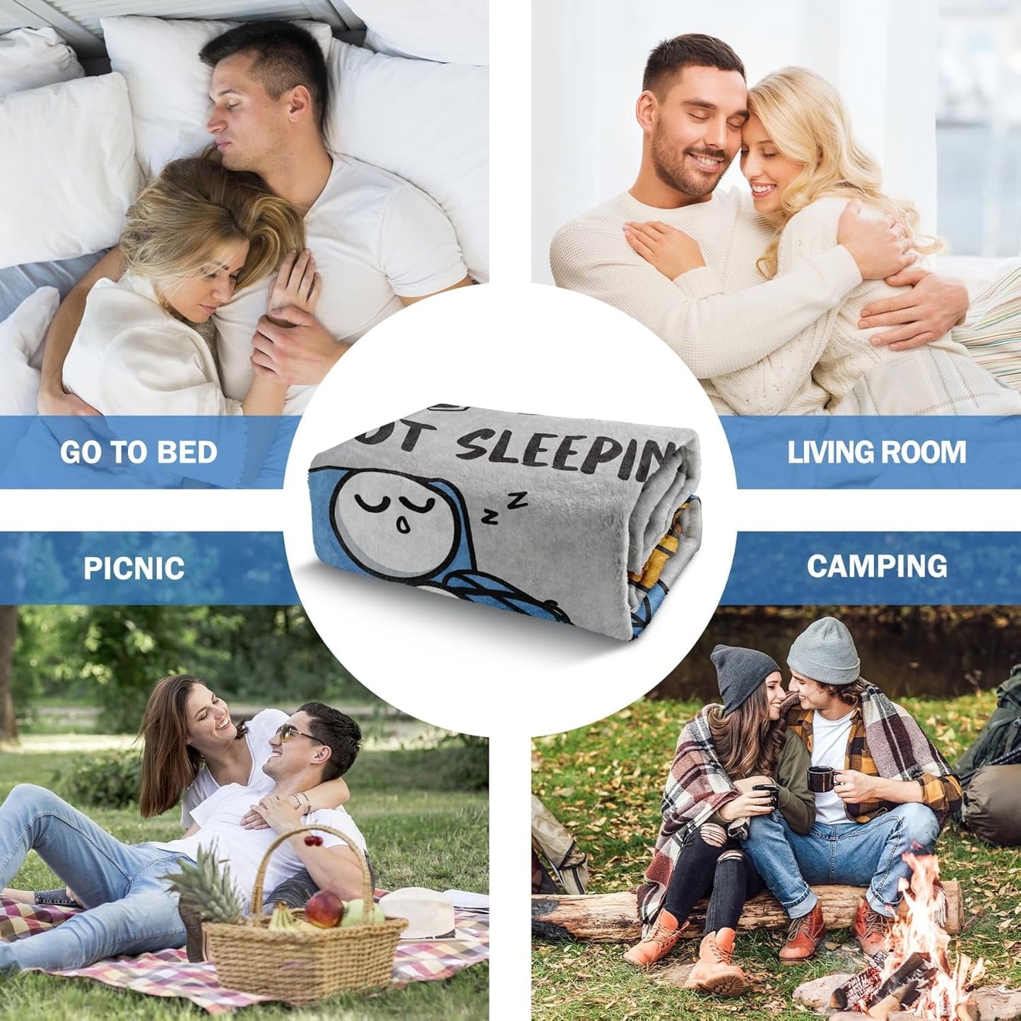 Cozy Fleece Funny Fathers Day Dad Gifts , Dads Birthday Gifts, Dad is Not Sleeping Blanket, Super Soft Throws Blanket for Napping - Lightweight Plush Warm Blanket for All Seasons Detail