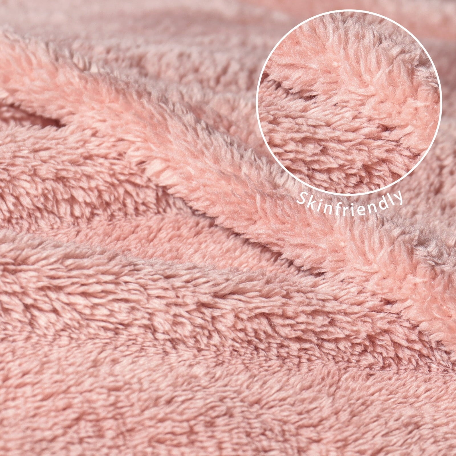 Decorative Knitted Soft Fleece Throw Blanket for Couch, Super Soft Velvet Plush Bed Blanket, 50x60 Inches, Pink - Lightweight Plush Warm Blanket for All Seasons Detail