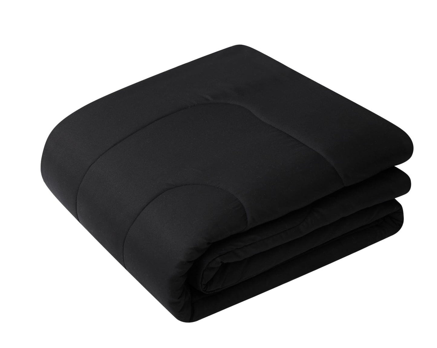Heavyweight Warmth 7 Piece Reversible Bed in a Bag Comforter Set with Sheets, Black, King - Cloud-Like Soft Lightweight Bed Comforter Detail