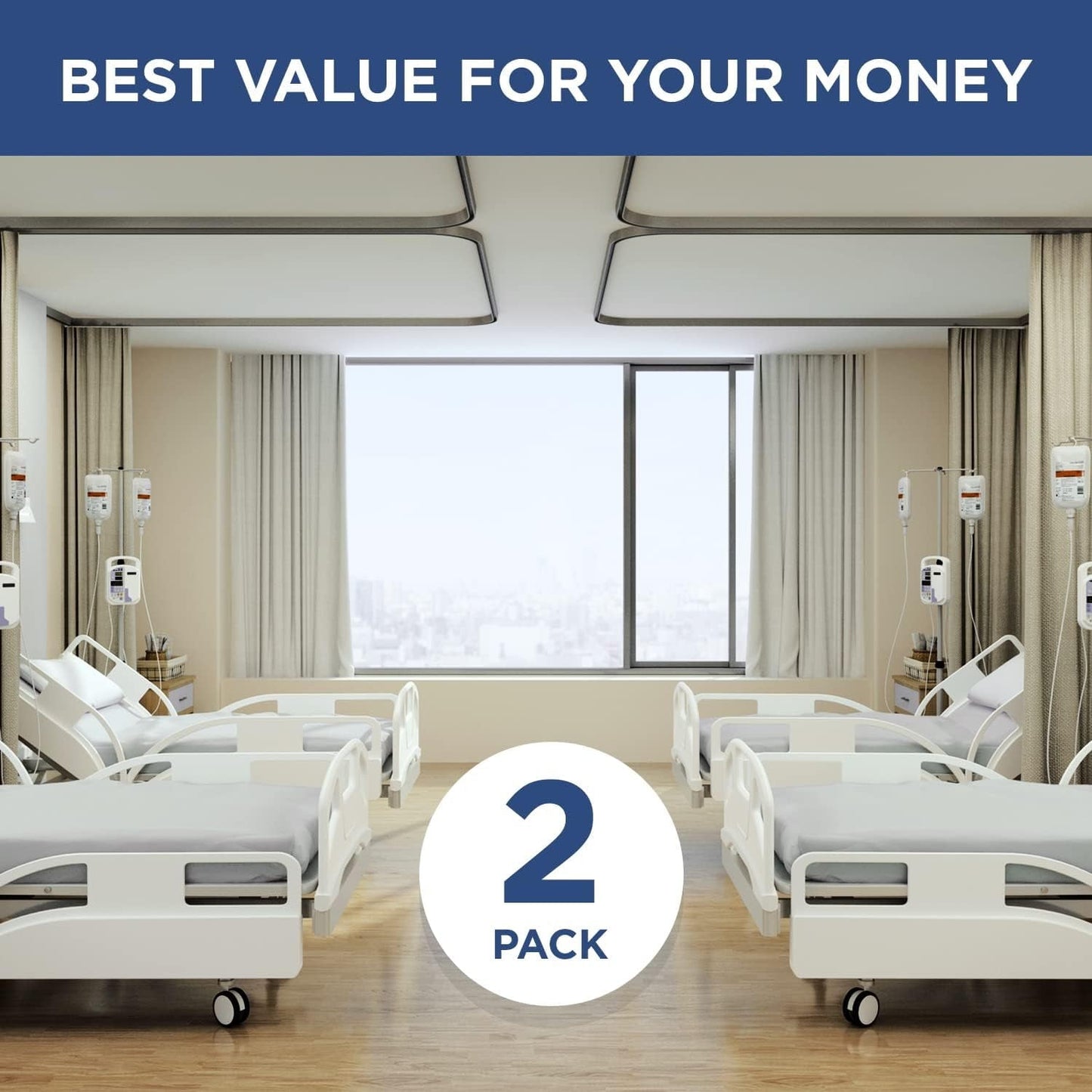 Premium Egyptian Cotton 2 Pack Fitted Hospital Bed Sheets with Elastic All Around for a Perfect Fit - Cotton Rich Soft Knitted Jersey Sheet, ... - Premium Ultra-Soft Pillowcase Pair for Sleeping Detail