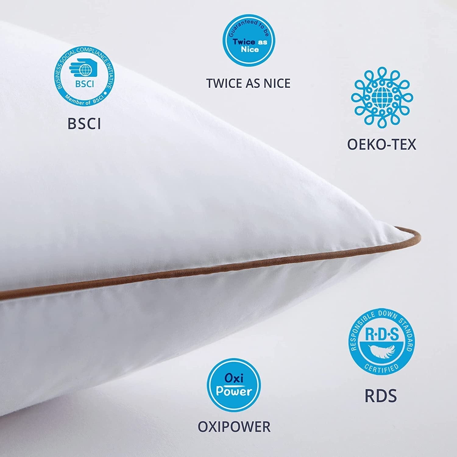 Hotel Collection Down Feather Pillows for Bed 20 x 30 Inches Queen Size Set of 2, Medium Firm Luxury Cooling Hotel Collection Feather ... - Ergonomic Memory Foam Pillow for Neck Pain Support Detail