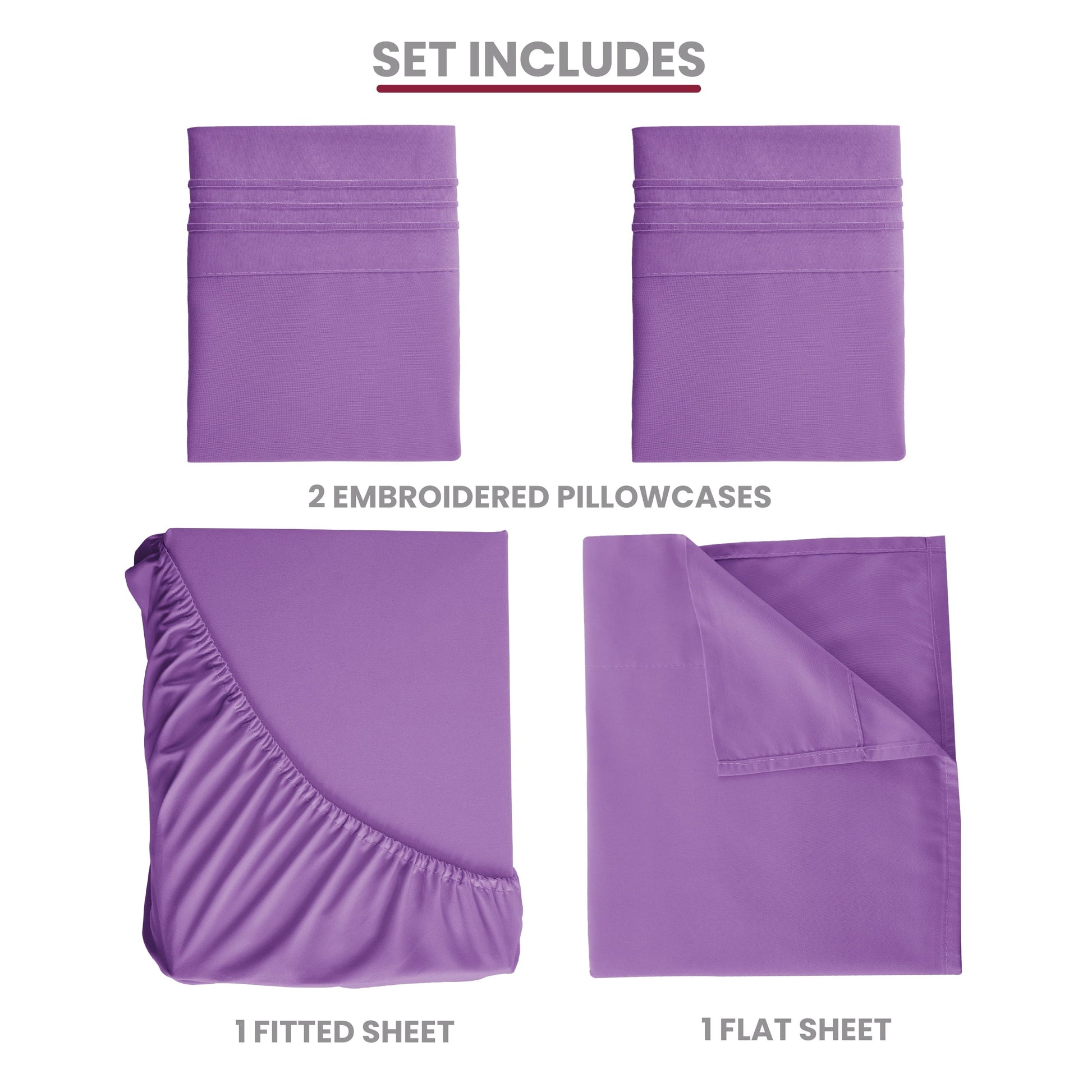 Wrinkle-Resistant Queen Size Sheets Set Brushed Microfiber High GSM, 4 Piece Sheet Set Upto 16 Inches Deep Pocket Bedding Sheets & Pillow - Cooling Hotel Quality Bedding Sheets and Pillowcases Detail