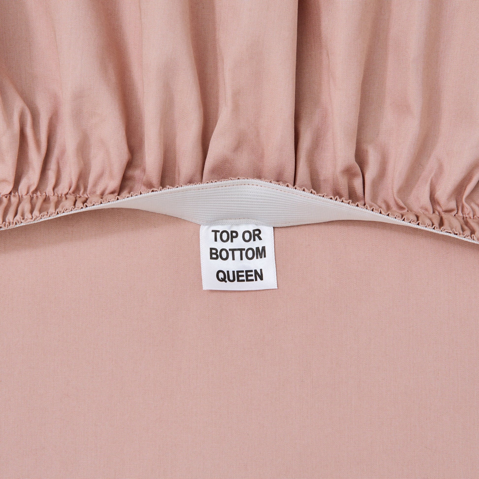 Wrinkle-Resistant 300 Thread Count Cotton Percale 3-Piece Antique Blush Bed Sheet Set, Twin - Breathable Egyptian Cotton Flat & Fitted Sheets Detail