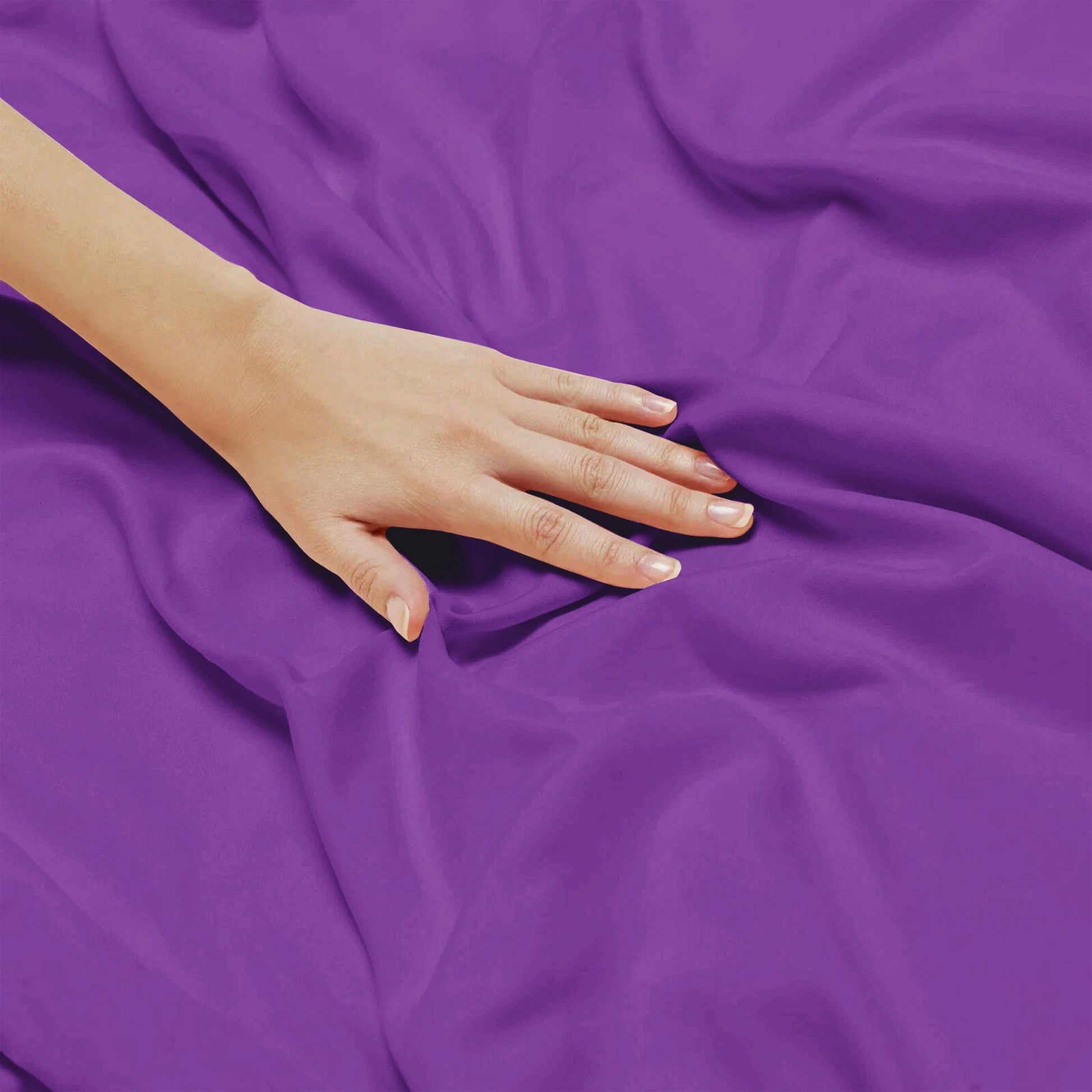 Ultra-Soft King Bed Sheets - 16 Inch Deep Pocket 6 Piece Microfiber Bedding Sheets & Pillowcase Sets - Purple - Breathable Egyptian Cotton Flat & Fitted Sheets Detail