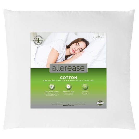 Fluffy Shredded Cotton Euro Throw Pillow, 26" x 26", White- Allergy Defense Fabric - Hotel Quality Plush Sleeping Pillows - Default Title