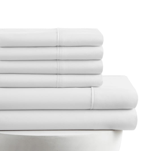 Breathable Luxury Queen Size 6 Piece Bed Sheet Set White - Ultra Soft Microfiber Deep Pocket Wrinkle Free - Breathable Egyptian Cotton Flat & Fitted Sheets - Default Title