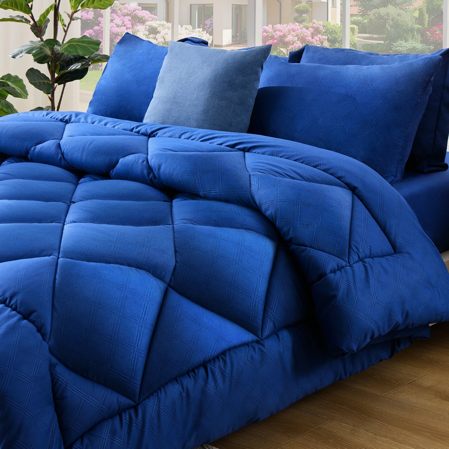 Fluffy Down Alternative Full Comforter Set 4 Pieces,Comforter Set,Bed in a Bag, Bedding Set with Comforter,Fitted Sheet,Flat Sheet,Pillowcase... - Hypoallergenic Ultra-Fluffy Quilt for Winter - Default Title