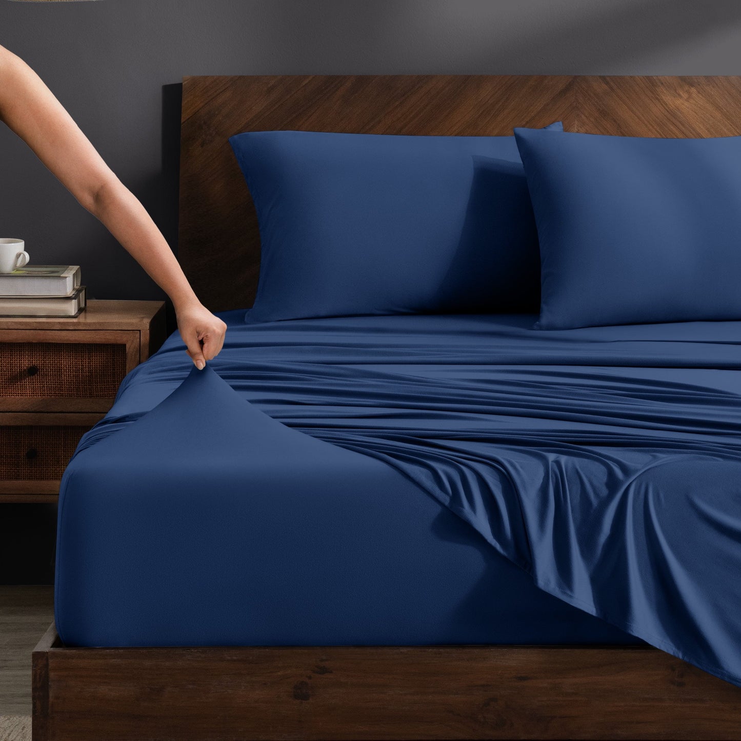 Breathable Luxury Cooling Performance Jersey Knit Stretch Sheet Set, Moisture-Wicking & Breathable, 4-Way Stretch Bed Sheets, Envelope ... - Premium Ultra-Soft Pillowcase Pair for Sleeping - Default Title