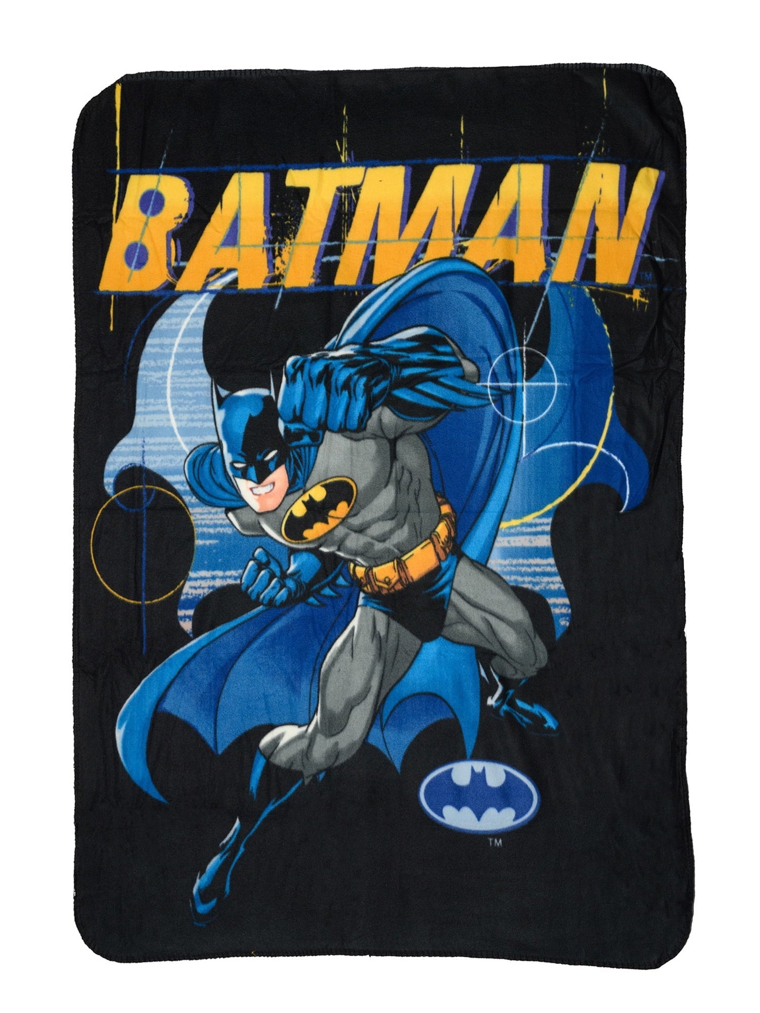 Reversible Sherpa Throw Blanket 45" x 60" Dark Knight Superhero - Luxury Knitted Decorative Throw Blanket with Fringes - Default Title