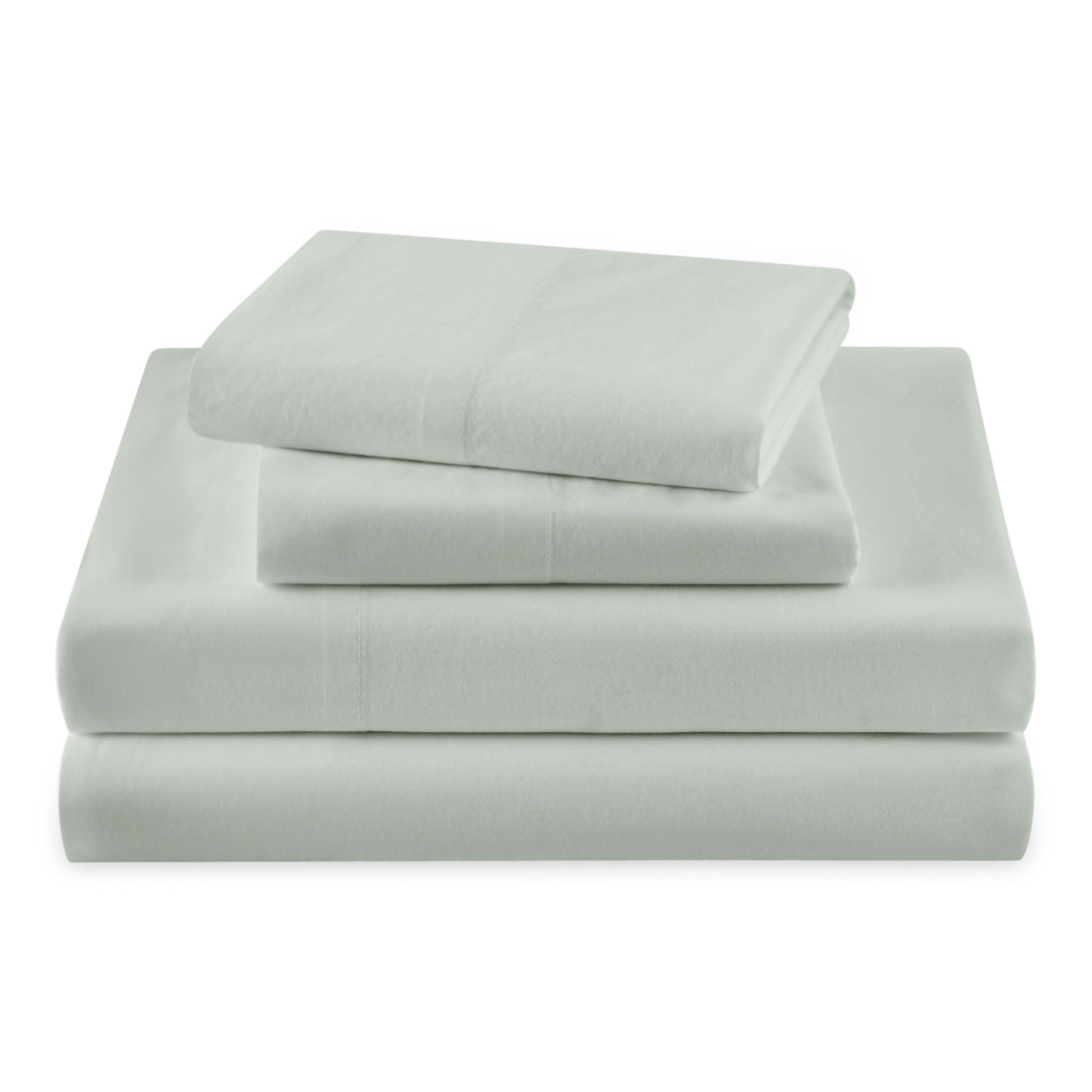 Premium Egyptian Cotton Solid 4-Piece 100% Cotton Washed Percale Sage Green Sheet Set, Full - Breathable Egyptian Cotton Flat & Fitted Sheets - Default Title