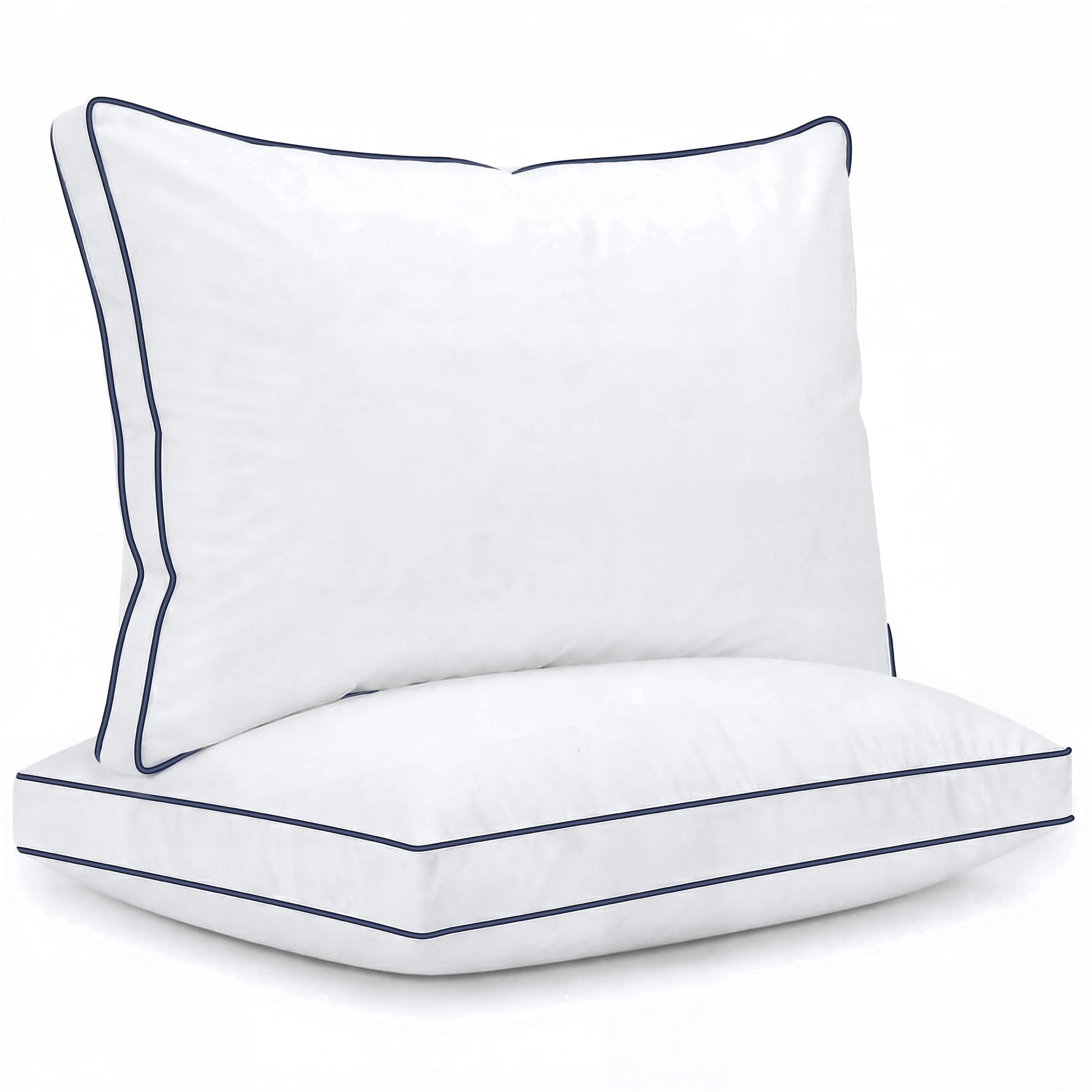 Orthopedic Support for Queen Size 2 Pack, Duck Feather and Shredded Memory Foam Soft Luxury Hotel Collection - Decorative Throw Pillow Cushion for Sofa & Bed - Default Title