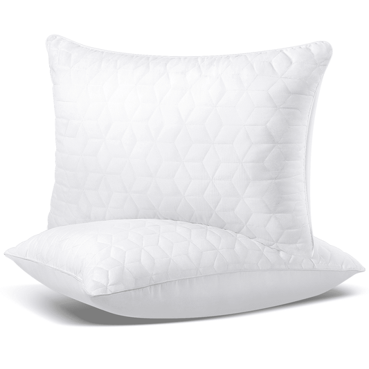 Decorative Plump Bed Pillows Queen Size Set of 2, Hotel Gusseted Pillows for Sleeping, Alternative to Down Pillows, Soft Supportive & ... - Hotel Quality Plush Sleeping Pillows - Default Title