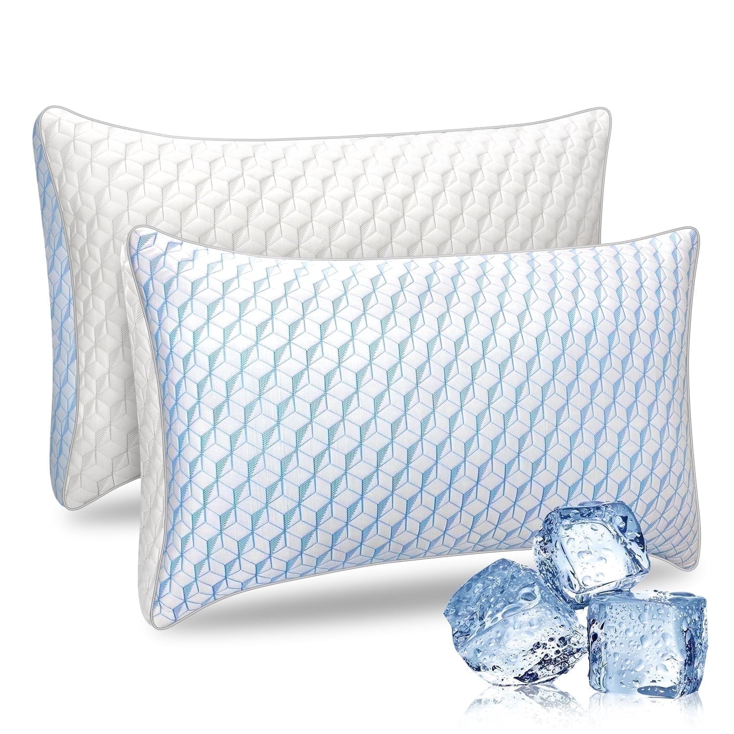 Ergonomic Memory Foam Bed Pillows, Pillows for Bed Queen Size 2 Pack, Premium Down Alternative Luxury Hotel Pillows Set of 2, Cooling Pillo... - Decorative Throw Pillow Cushion for Sofa & Bed - Default Title