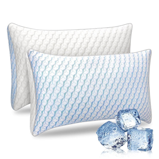Ergonomic Memory Foam Bed Pillows, Pillows for Bed Queen Size 2 Pack, Premium Down Alternative Luxury Hotel Pillows Set of 2, Cooling Pillo... - Decorative Throw Pillow Cushion for Sofa & Bed - Default Title