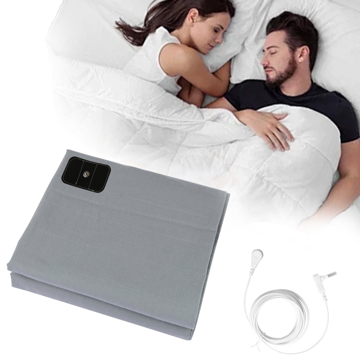 Cooling Sateen Grounding Sheets for All Mattress Sizes, Grounding Mat for Bed 10% Silver Fiber+90% Organic Cotton Grounding Sheets S... - Cooling Hotel Quality Bedding Sheets and Pillowcases - Default Title