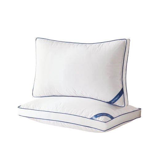 Hotel Collection Goose Down Feather Pillows Queen Size Set of 2, Luxury Soft Hotel Quality pillows for Sleeping, Organic Cotton Cover ... - Hotel Quality Plush Sleeping Pillows - Default Title