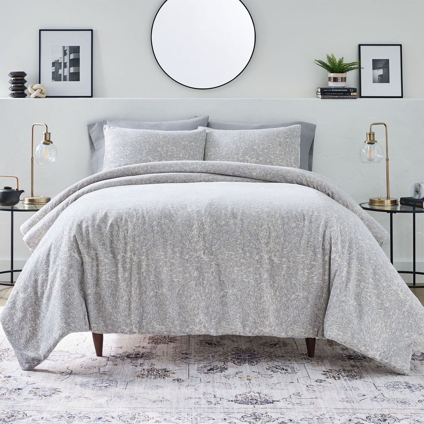 All-Season Better Homes & Garden Grey Chenille 3-Piece Comforter Set, Full/Queen, All Ages - All-Season Down Alternative Comforter Insert - Default Title