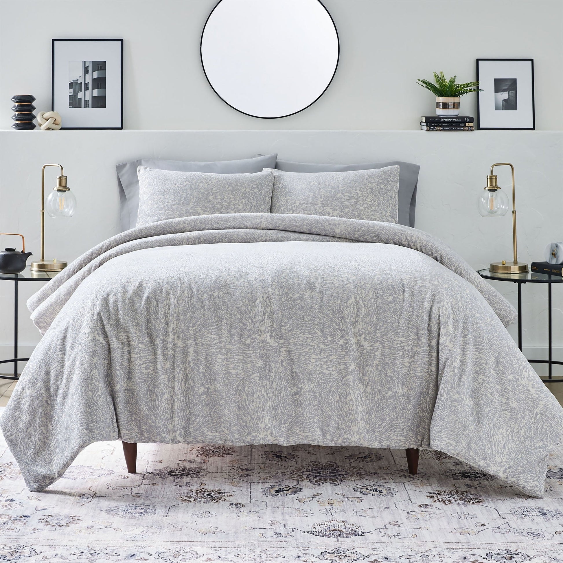 All-Season Better Homes & Garden Grey Chenille 3-Piece Comforter Set, Full/Queen, All Ages - All-Season Down Alternative Comforter Insert - Default Title