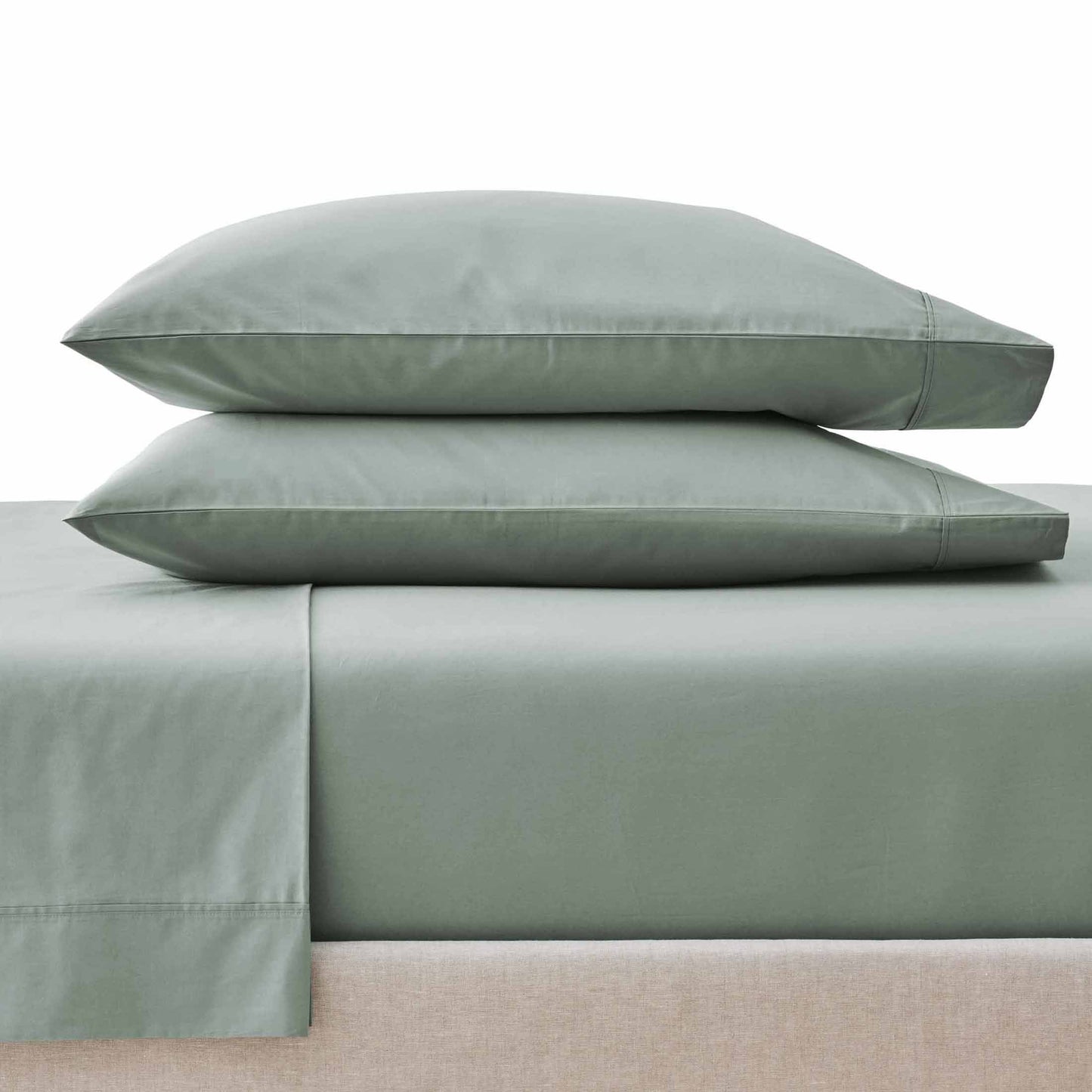 Ultra-Soft Cool & Crisp 4-Piece 300 Thread Count Green River Cotton Percale Sheet Set, Queen - Cooling Hotel Quality Bedding Sheets and Pillowcases - Default Title