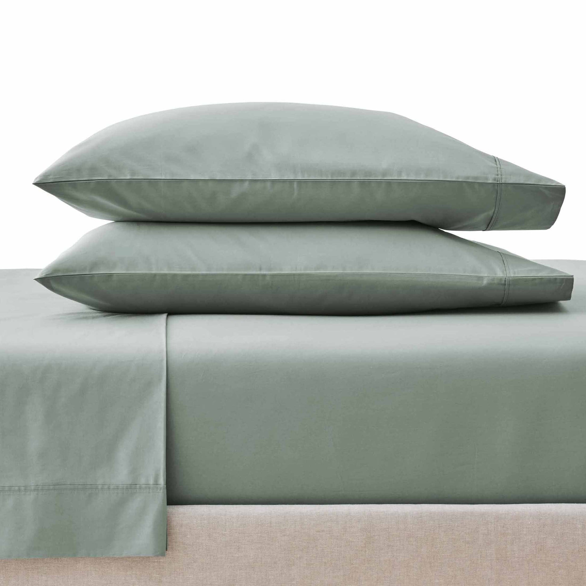 Ultra-Soft Cool & Crisp 4-Piece 300 Thread Count Green River Cotton Percale Sheet Set, Queen - Cooling Hotel Quality Bedding Sheets and Pillowcases - Default Title
