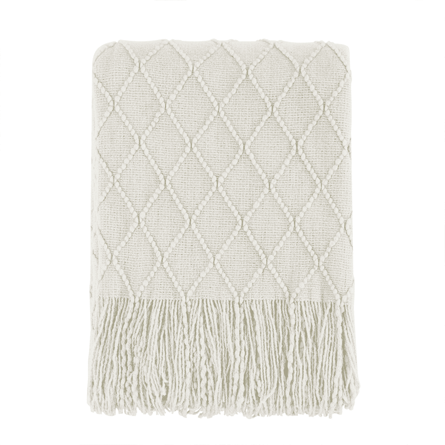 Cozy Fleece Rhombus Beige Throw Blanket, Soft and Lightweight, 50"x 60" - Cozy Fleece Throw Blanket for Couch & Bed - Default Title