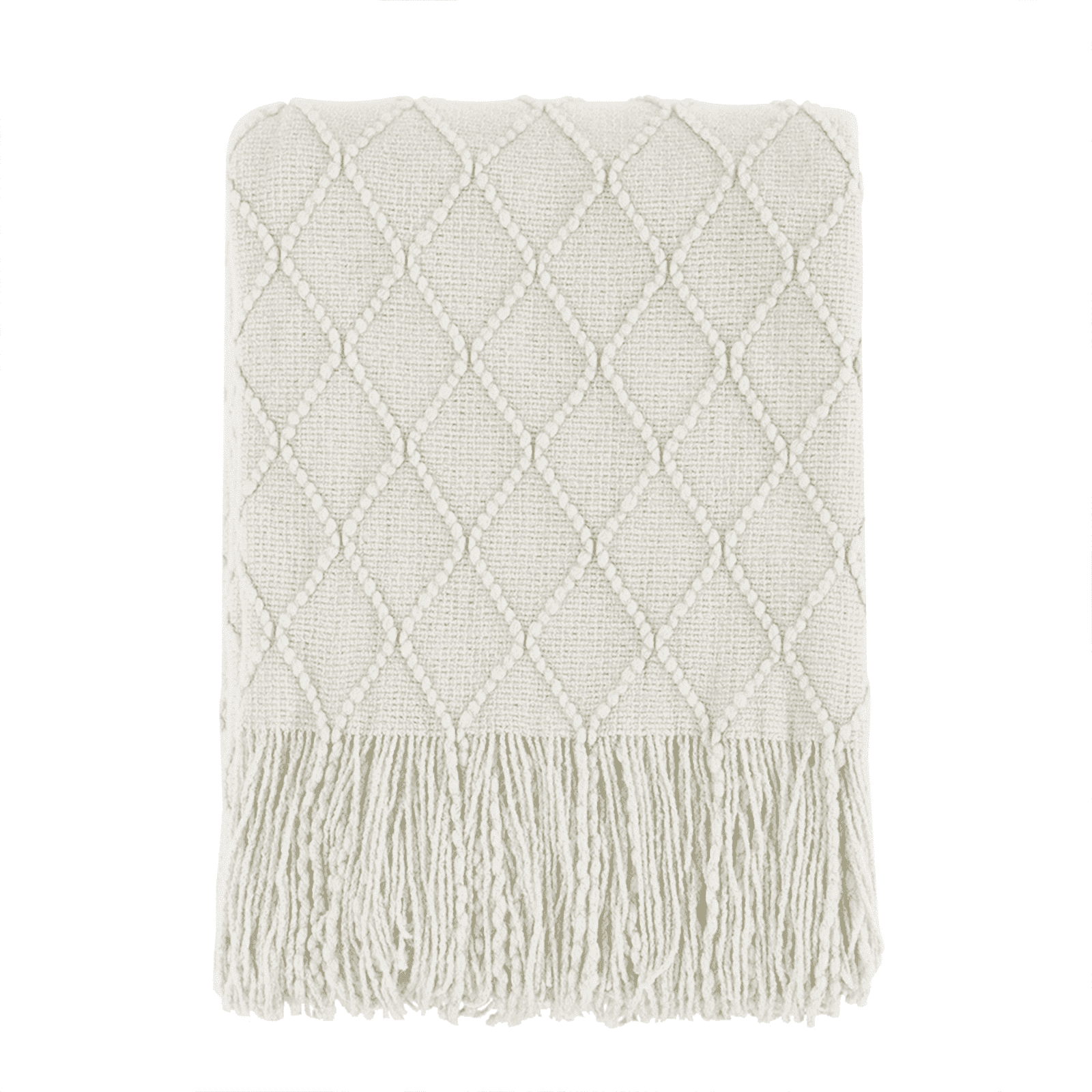 Cozy Fleece Rhombus Beige Throw Blanket, Soft and Lightweight, 50"x 60" - Cozy Fleece Throw Blanket for Couch & Bed - Default Title