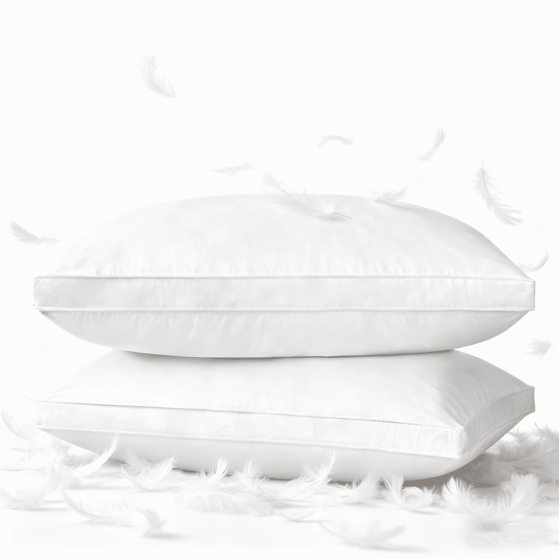 Orthopedic Support Goose Feather & Down Pillow King Size 20"x36" – Hotel Quality Bed Pillow for Sleeping, 100% Organic Cotton Cover, Hyp... - Orthopedic Shredded Foam Bed Pillow Set - Default Title