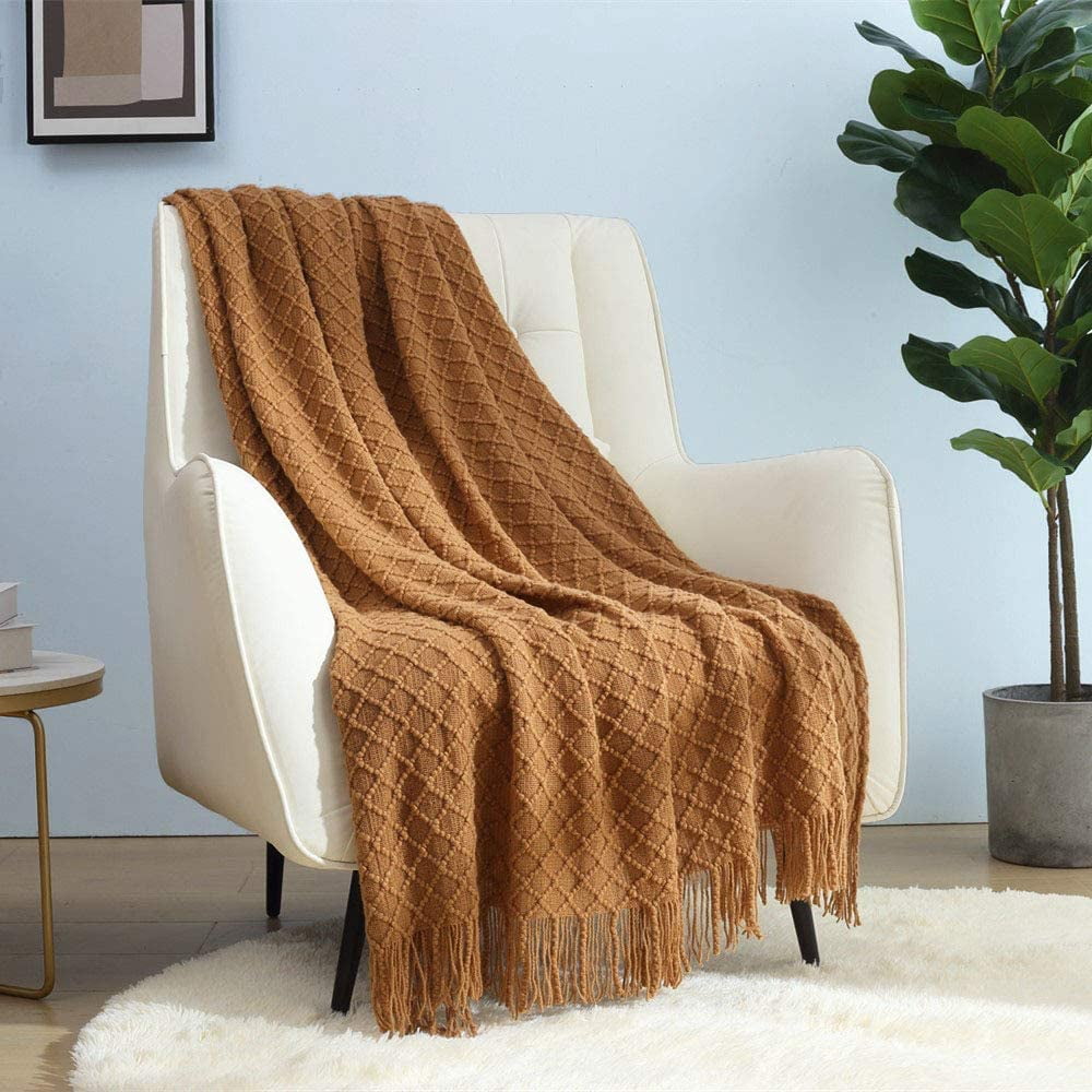 Reversible Sherpa Home Decor Rustic Couch Sofa Chair Bed Throw Blanket, Soft Warm Light Weight in Spring Summer (50''X60'' Brown) - Lightweight Plush Warm Blanket for All Seasons - Default Title