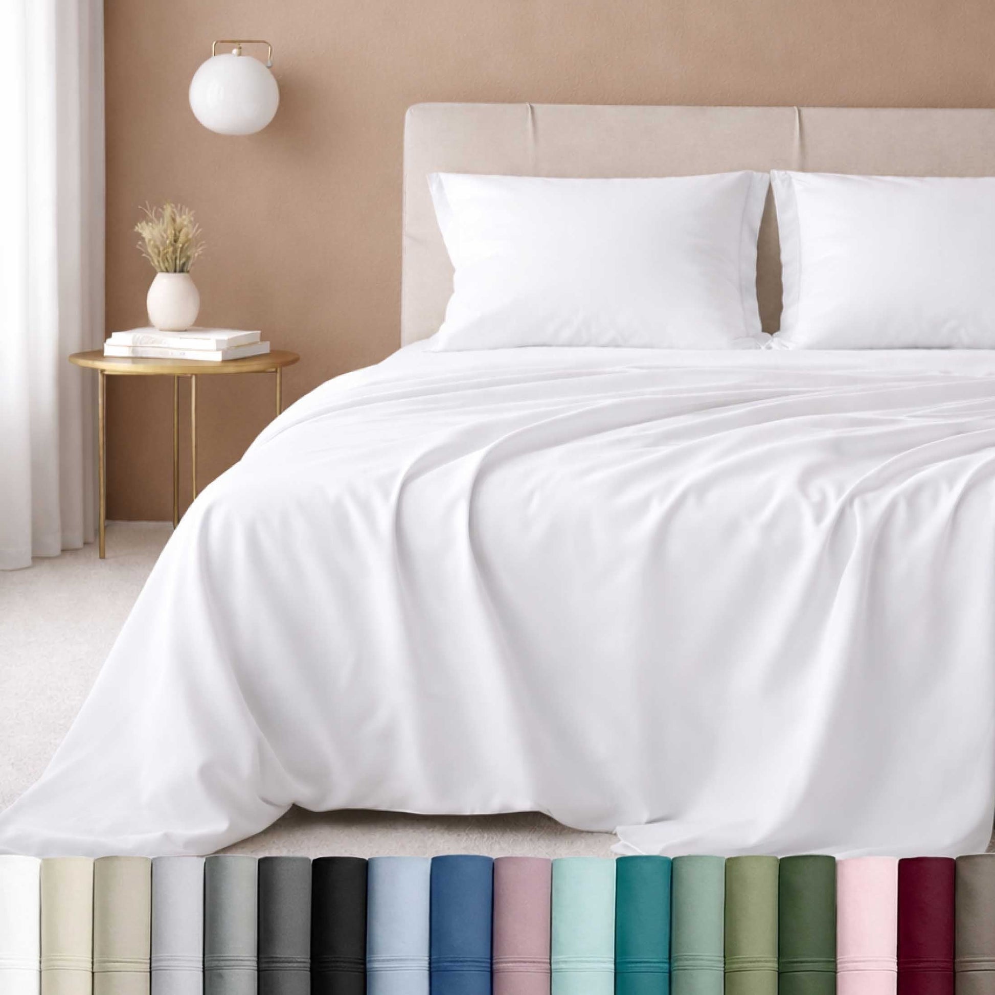 Breathable Luxury 100% Cotton Queen Sheets Set - 600 Thread Count 100% Cotton Sheets Queen, Sateen Deep Pocket Adult/Teen 4 Piece Bed Sh - Luxury Bed Sheet Set with Deep Pockets - Default Title