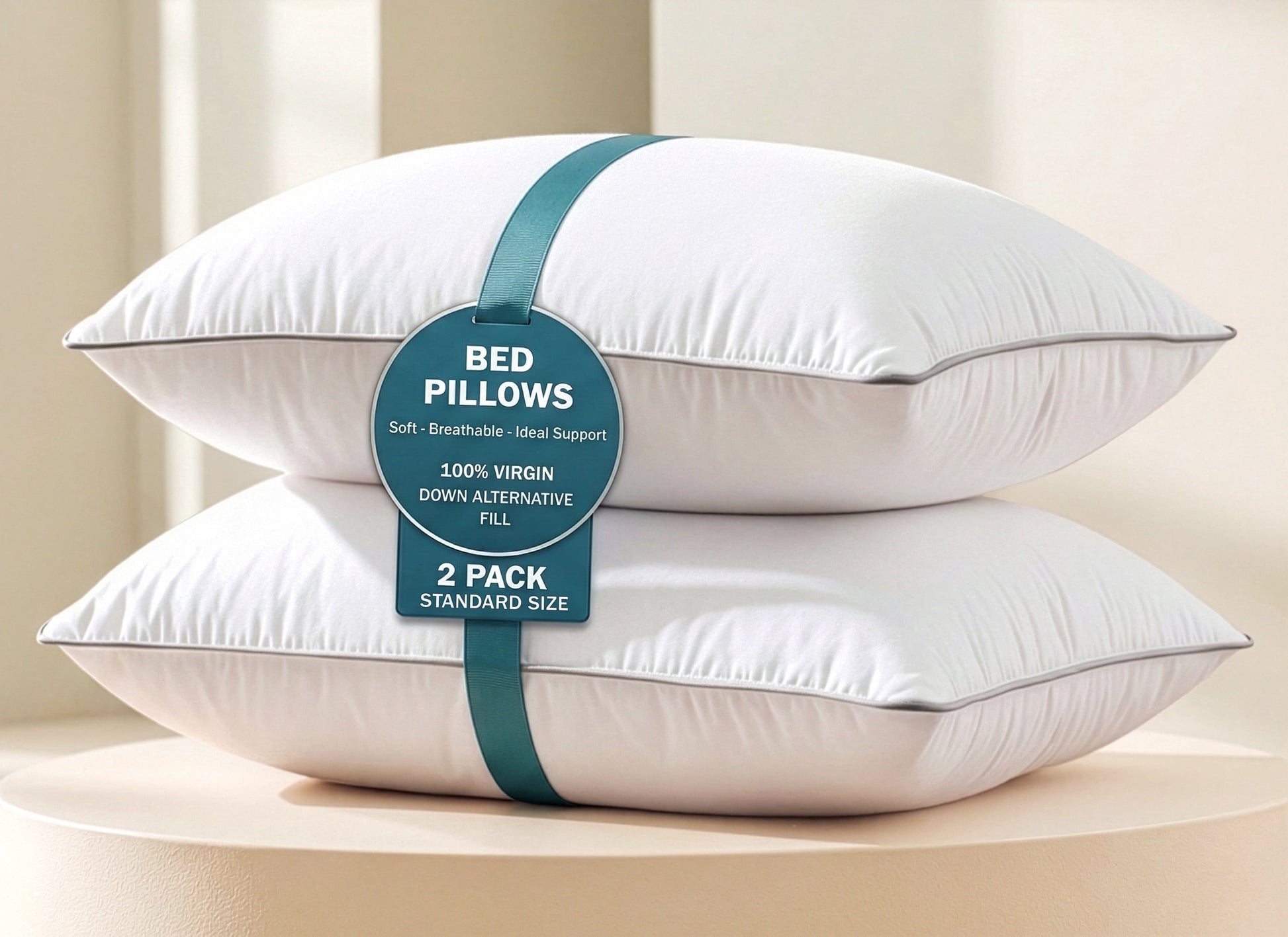 Ergonomic Memory Foam Pillows Standard Size Set of 2 – Standard Pillow, Cooling Comfort, Breathable, Easy Care Machine Washable, Perfect fo... - Hotel Quality Plush Sleeping Pillows - Default Title