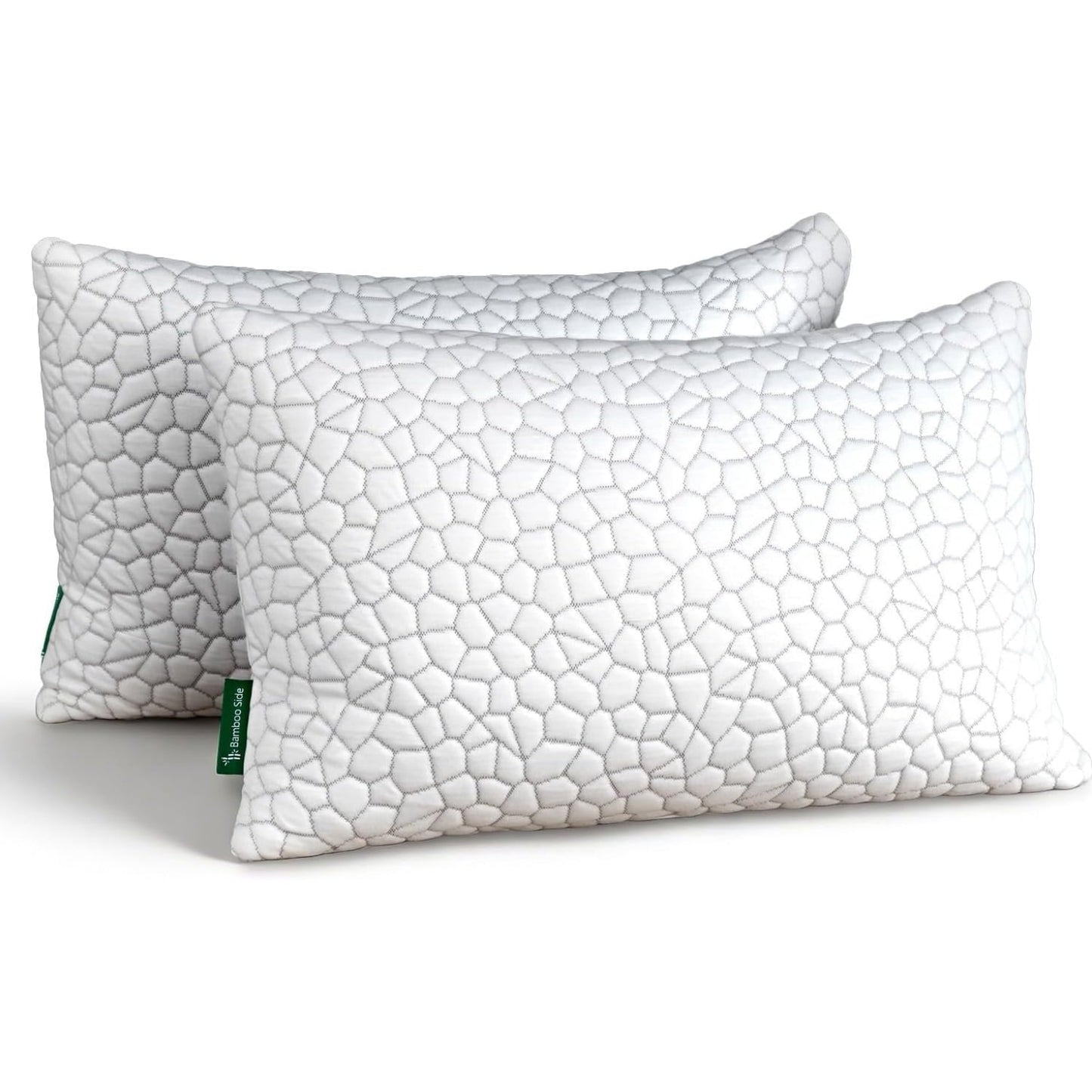Decorative Plump Shredded Memory Foam Pillows for Sleeping, Bed Pillows Queen Size Set of 2 Pack Adjustable for Side and Back Sleeper ... - Orthopedic Shredded Foam Bed Pillow Set - Default Title