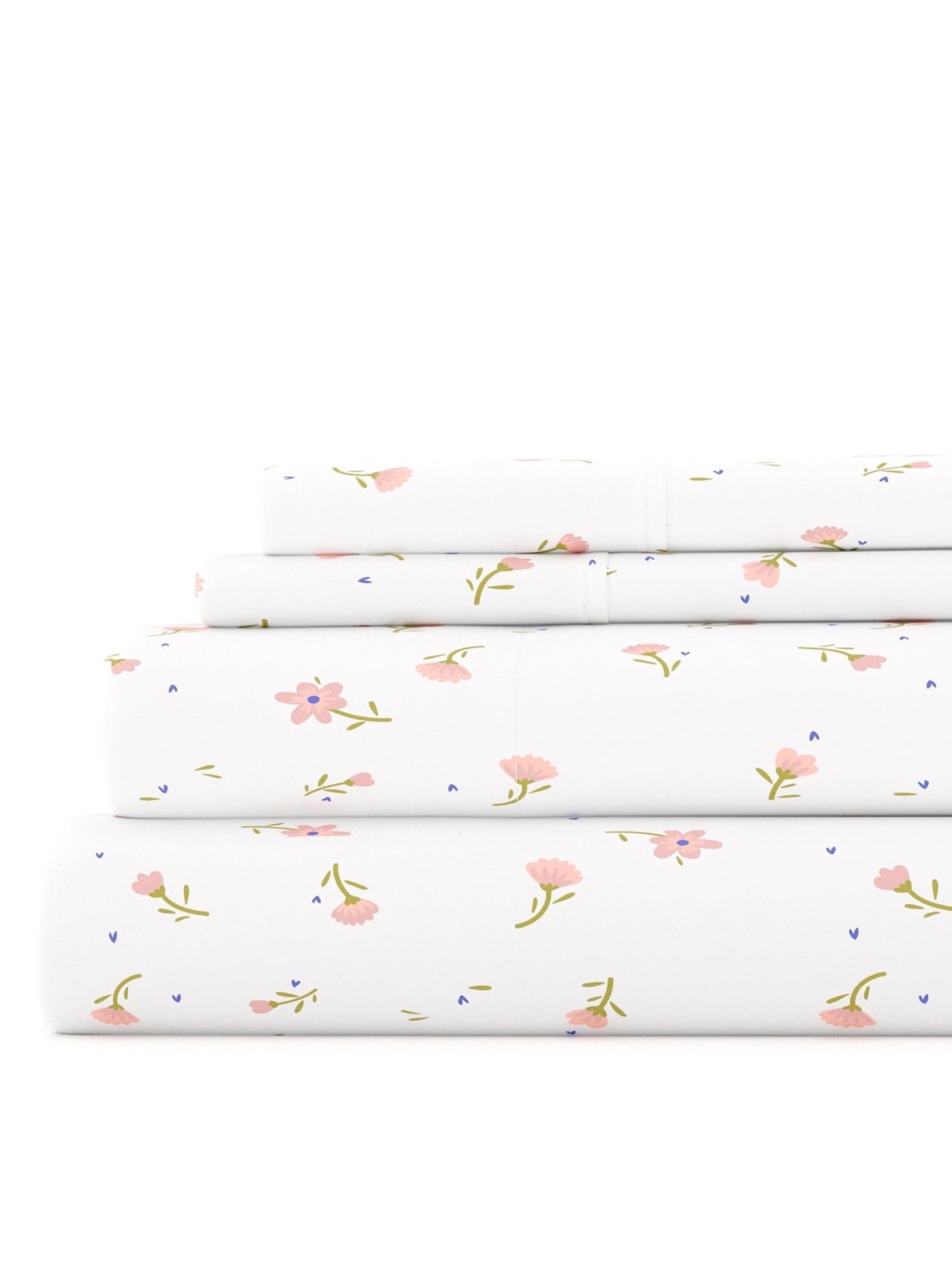 Breathable Luxury Ultra Soft & Breathable Wrinkle Free Bed Sheets Set - Floral Pink Farmhouse Patterned for Twin Size Bedding - Breathable Egyptian Cotton Flat & Fitted Sheets - Default Title