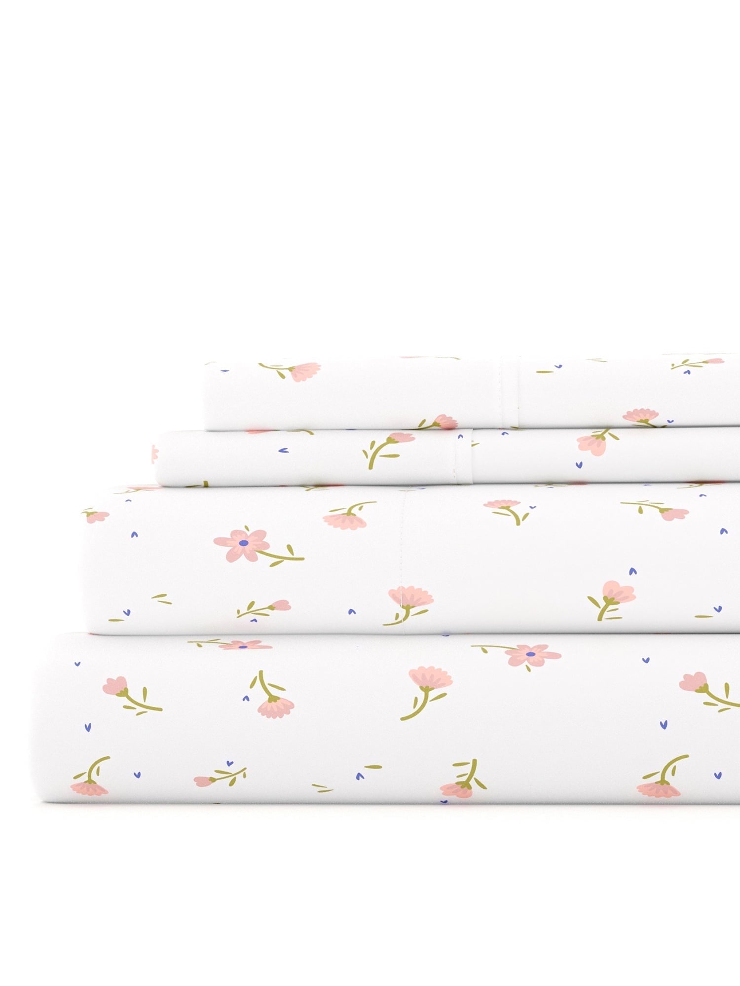 Breathable Luxury Ultra Soft & Breathable Wrinkle Free Bed Sheets Set - Floral Pink Farmhouse Patterned for Twin Size Bedding - Breathable Egyptian Cotton Flat & Fitted Sheets - Default Title