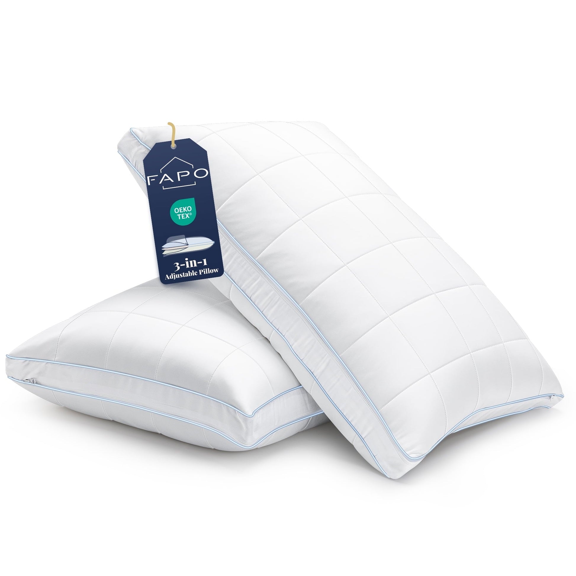 Hotel Collection Cooling Adjustable Pillow, Luxury Queen Size Bed Pillows Hotel Collection - Soft Firm Pillows for bed - Orthopedic Shredded Foam Bed Pillow Set - Default Title