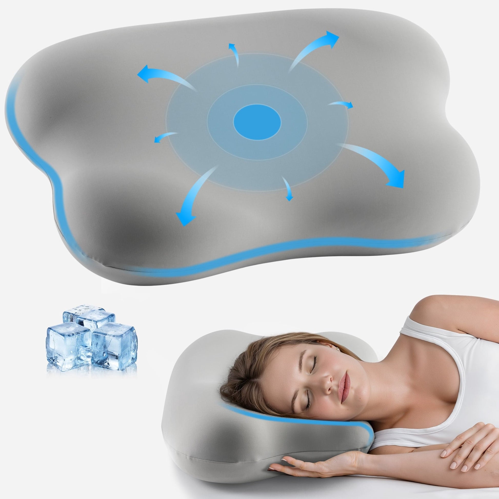 Hotel Collection Cervical Pillow Orthopedic Cervical Pillow for Neck Pain Relief, Memory Foam Bed Pillow with Pillowcase, Contour Bed ... - Decorative Throw Pillow Cushion for Sofa & Bed - Default Title
