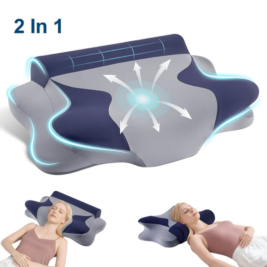 Orthopedic Support Cooling Bed Pillow for Neck & Shoulder Pain Relief, Cervical Support Comfort Pillow for Side Back Stomach Sleeper, Er... - Ergonomic Memory Foam Pillow for Neck Pain Support - Default Title