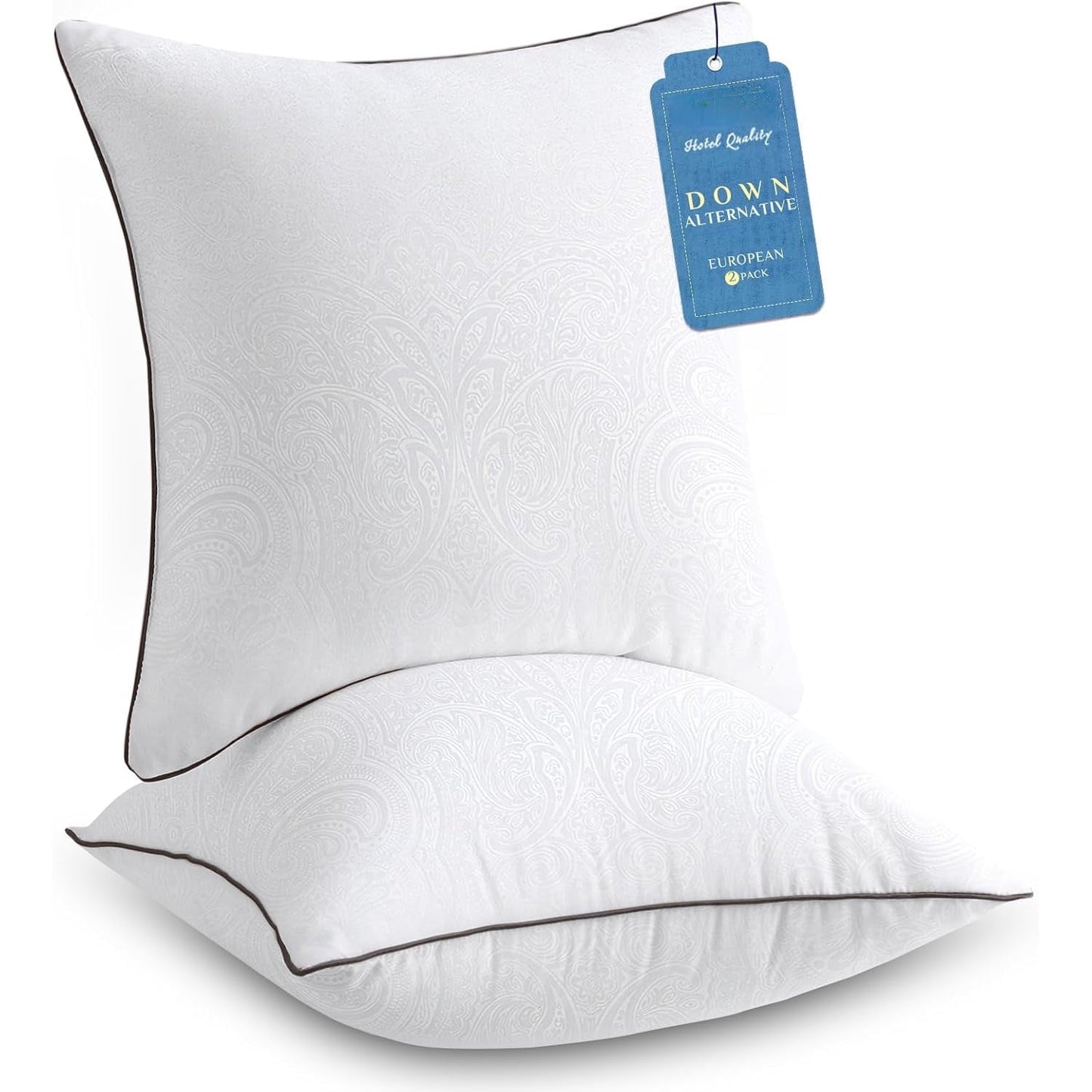 Decorative Plump for Sleeping, Soft and Supportive Throw for Couch, Bed and Sofa, Down Alternative Pillow, 26x26 Inches - Orthopedic Shredded Foam Bed Pillow Set - Default Title