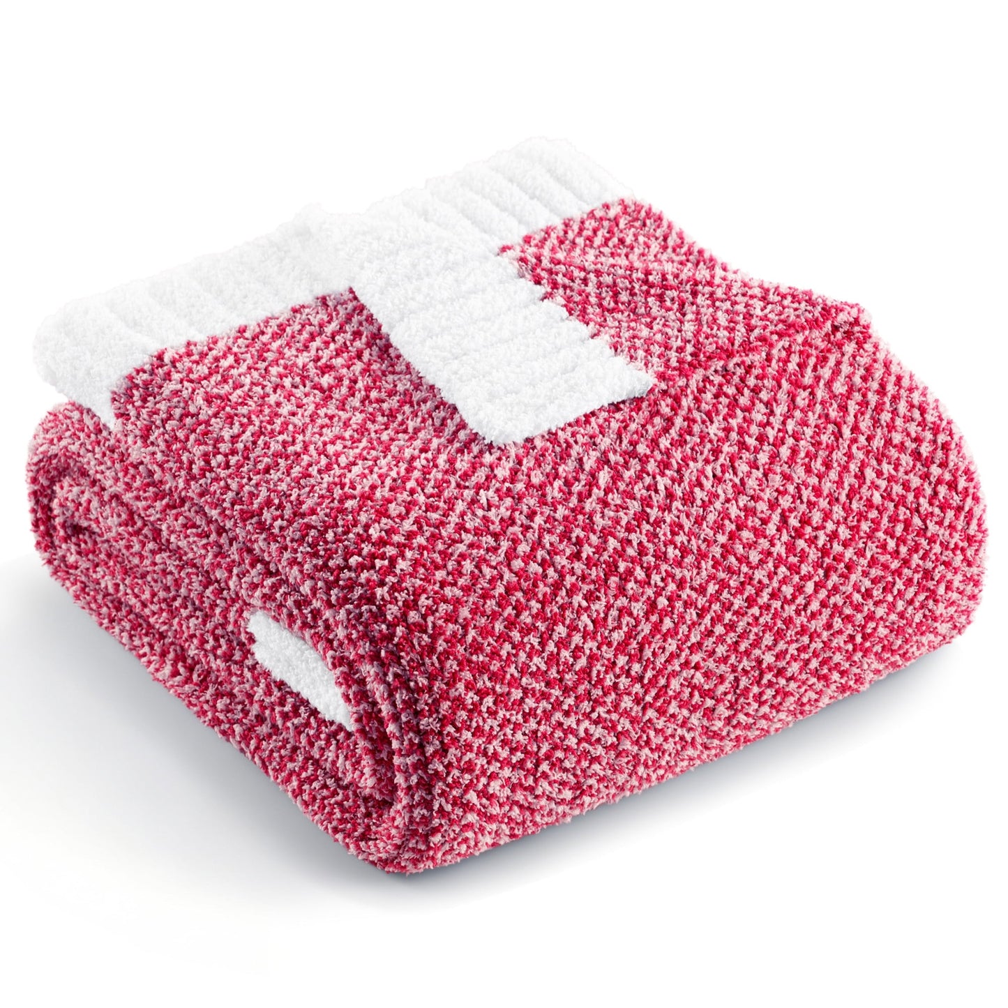 Super Soft Flannel Knit Throw Blanket, Ultra Soft Cozy Fluffy Blankets, Lightweight Fuzzy Plush Throw for Couch and Bed, Mixed Red, 50"x60" - Cozy Fleece Throw Blanket for Couch & Bed - Default Title