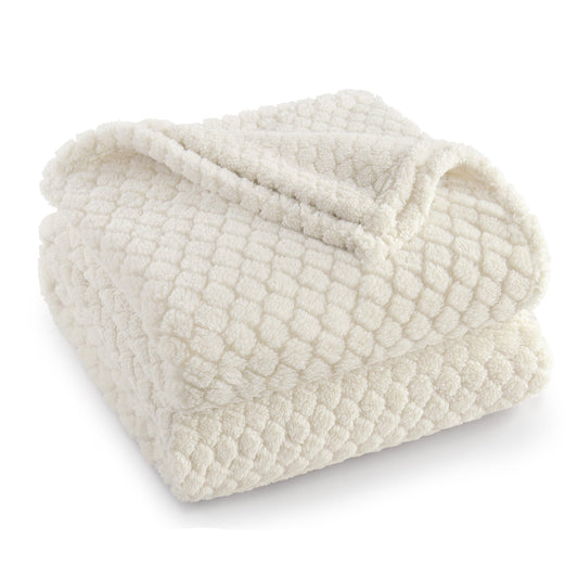 Decorative Knitted Fleece Throw Blanket for Couch, Super Soft Jacquard Bed Blanket, Lightweight Fuzzy Warm for All Seasons, 50x60 Inches... - Super Soft Reversible Sherpa Flannel Blanket - Default Title