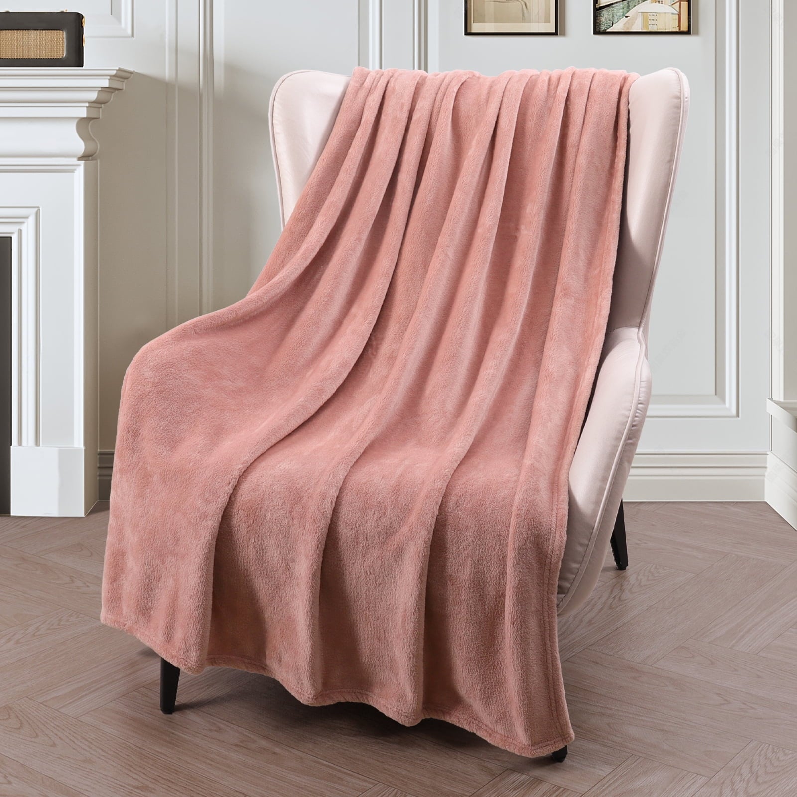 Cozy Fleece Large Flannel Fleece Velvet Plush Throw Blanket - 50" x 70" (Pink) - Super Soft Reversible Sherpa Flannel Blanket - Default Title