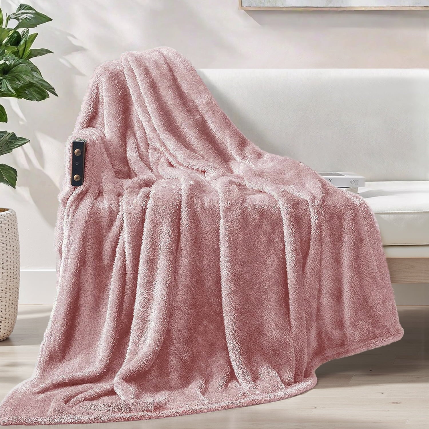 Cozy Fleece Plush Fuzzy Large Fleece Throw Blanket (50" x 70", Dusty Pink)- Soft, Warm and Lightweight - Super Soft Reversible Sherpa Flannel Blanket - Default Title
