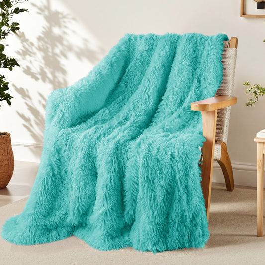 Cozy Fleece Fuzzy Faux Fur Throw Blanket, Reversible Shaggy Sherpa Fleece Blankets,Fluffy Plush Warm Throws for Couch, Bed, 50x60... - Lightweight Plush Warm Blanket for All Seasons - Default Title