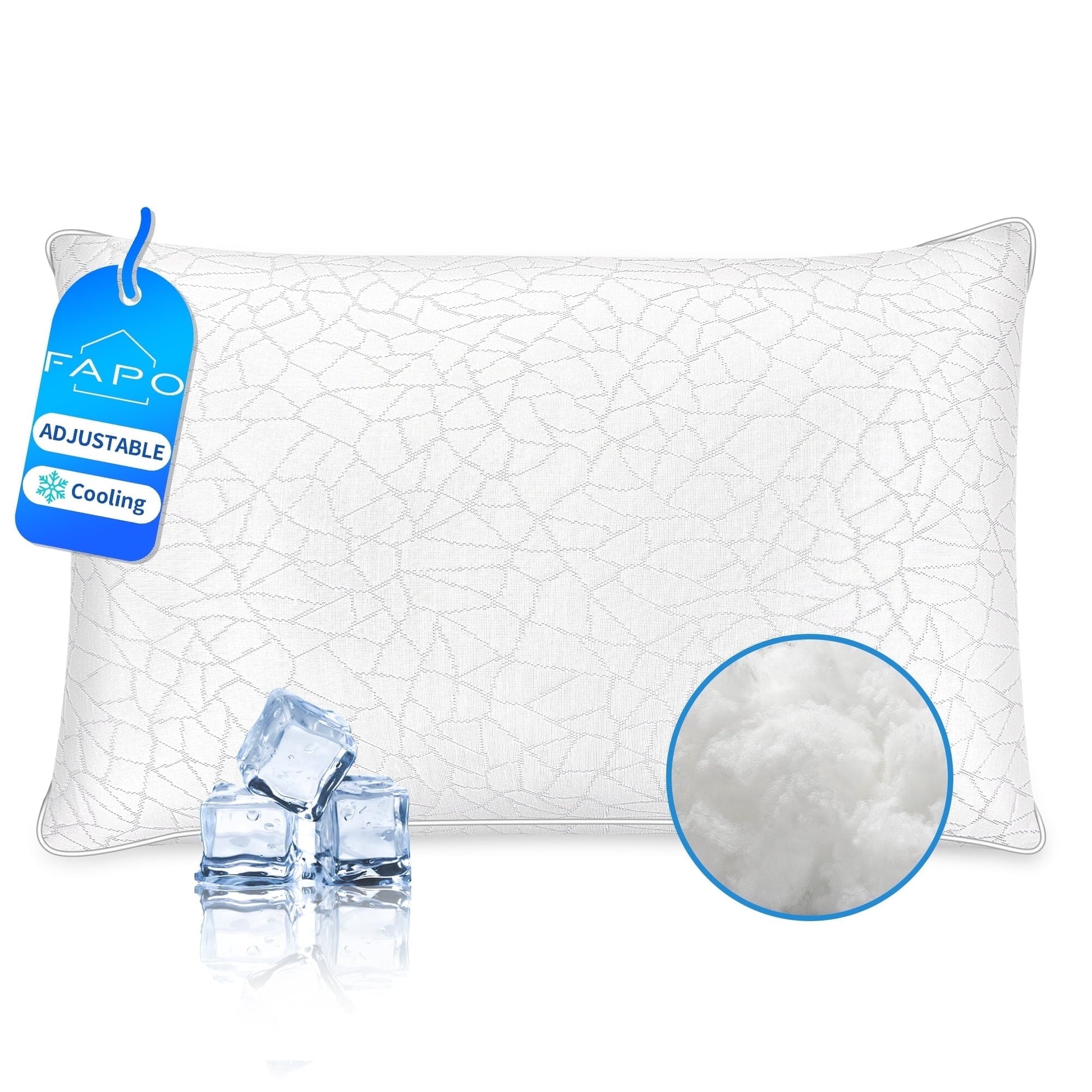 Decorative Plump Queen Size Bed Pillows 1-Pack,2.2lb High Quality Down Alternative Filled,3D Breathable Cover,Hotel Collection Pillows... - Decorative Throw Pillow Cushion for Sofa & Bed - Default Title